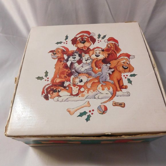 CELEBRATIONS BY SILVESTRI HOLIDAY DOG BOWL AUDREY HEFFNER - Picture 1 of 6